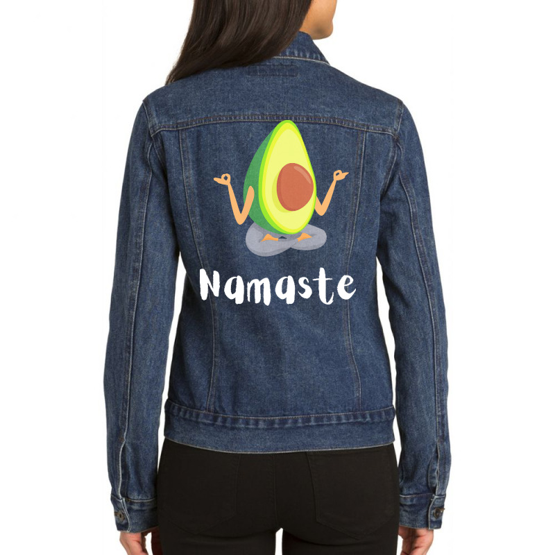 Namaste Meditation T  Shirt Avocado Meditation T  Shirt Ladies Denim Jacket by gilberthand916 | Artistshot