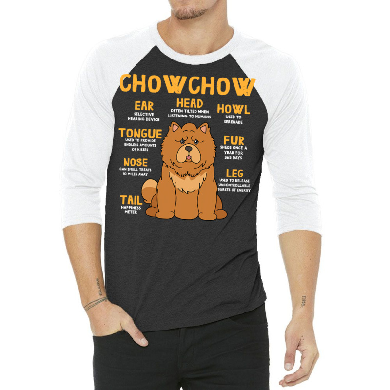 Chow Chow Anatomy Funny Dog Mom Dad Cute 3/4 Sleeve Shirt | Artistshot