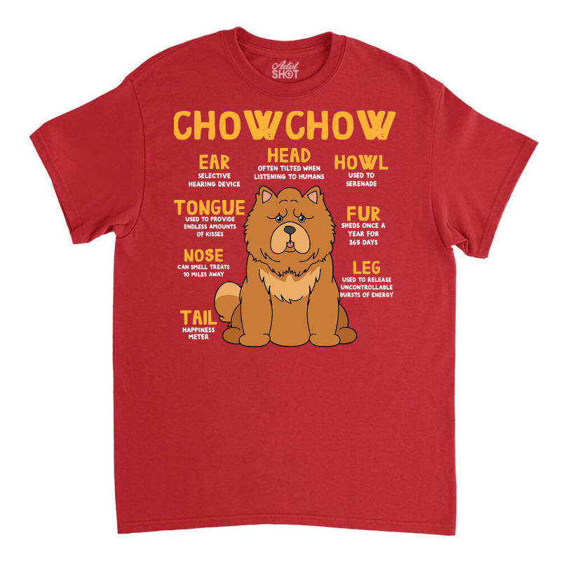 Chow Chow Anatomy Funny Dog Mom Dad Cute Classic T-shirt | Artistshot