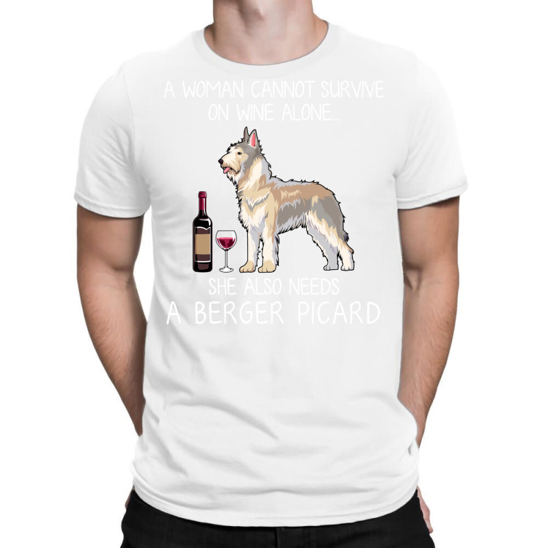 Berger Picard And Wine Funny Dog T-Shirt by gajurpalatu2 | Artistshot