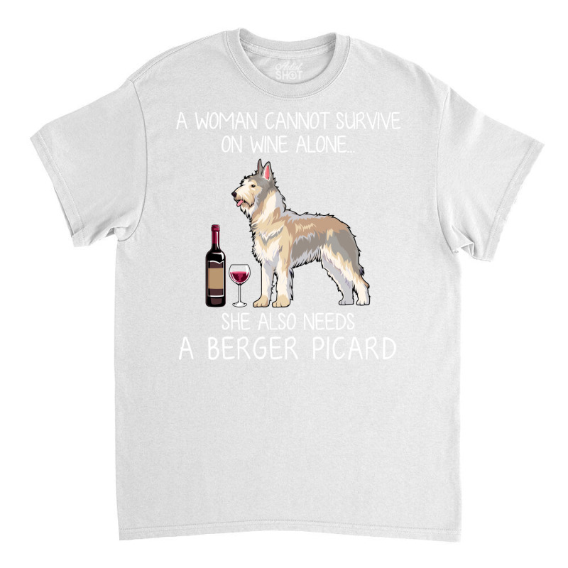 Berger Picard And Wine Funny Dog Classic T-shirt by gajurpalatu2 | Artistshot