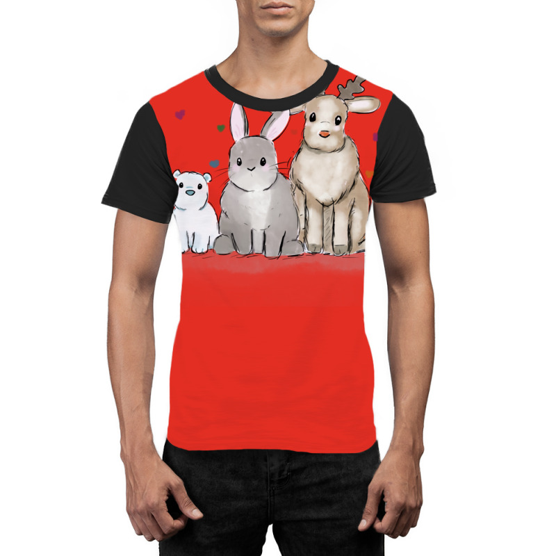 Christmas Bunny And Friends  1 Graphic T-shirt | Artistshot