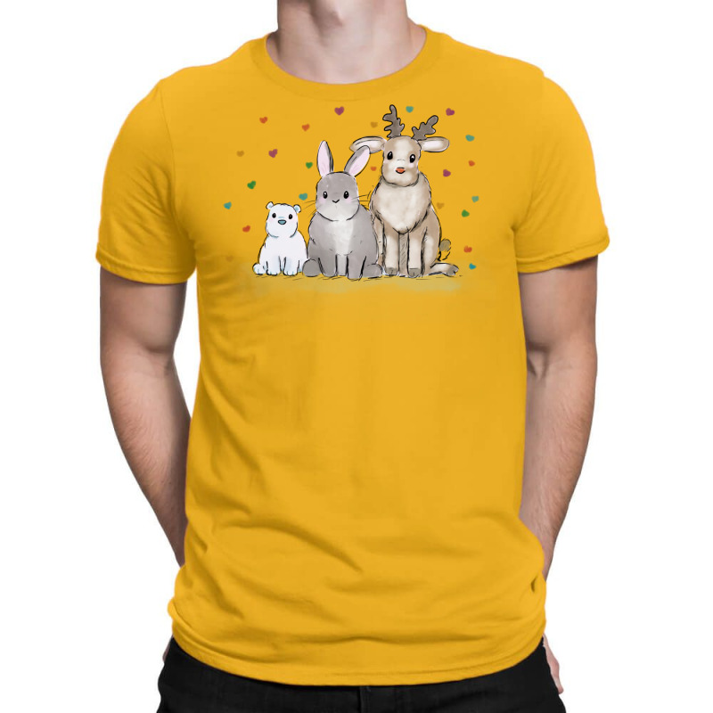 Christmas Bunny And Friends T-shirt | Artistshot