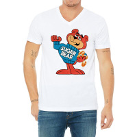 Classic Sugar Bear Super Sugar Crisp Cereal Bear Mascot Character V-neck Tee | Artistshot