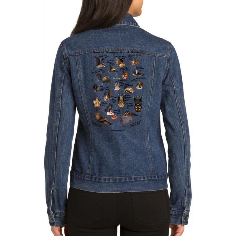 Critically Endangered Bats Of The World Ladies Denim Jacket by zgombashilojm | Artistshot