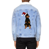 Christmas Doberman Pinscher Unisex Sherpa-lined Denim Jacket | Artistshot