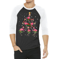 Christmas Flamingo   Flamingo's Christmas Tree 3/4 Sleeve Shirt | Artistshot