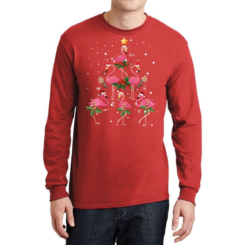 Christmas Flamingo   Flamingo's Christmas Tree Long Sleeve Shirts | Artistshot