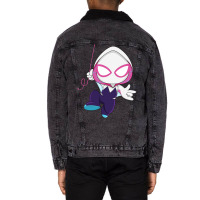 Cartoon Spider Ghost Unisex Sherpa-lined Denim Jacket | Artistshot