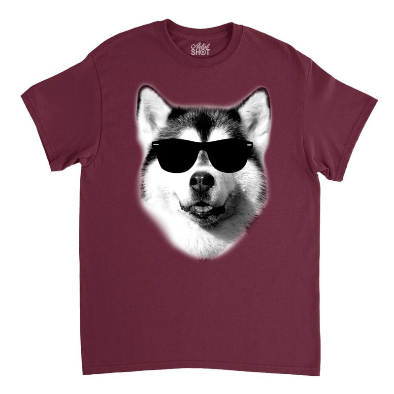 Cool Siberian Husky With Sunglasses Classic T-shirt by dinsenoxilasi | Artistshot