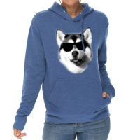 Cool Siberian Husky With Sunglasses Lightweight Hoodie | Artistshot