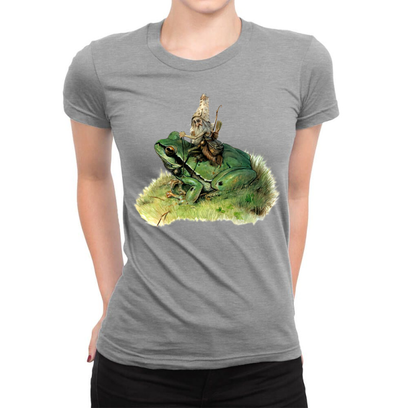 Meateater Gnome With Frog Ladies Fitted T-Shirt by bhavyahunaln | Artistshot