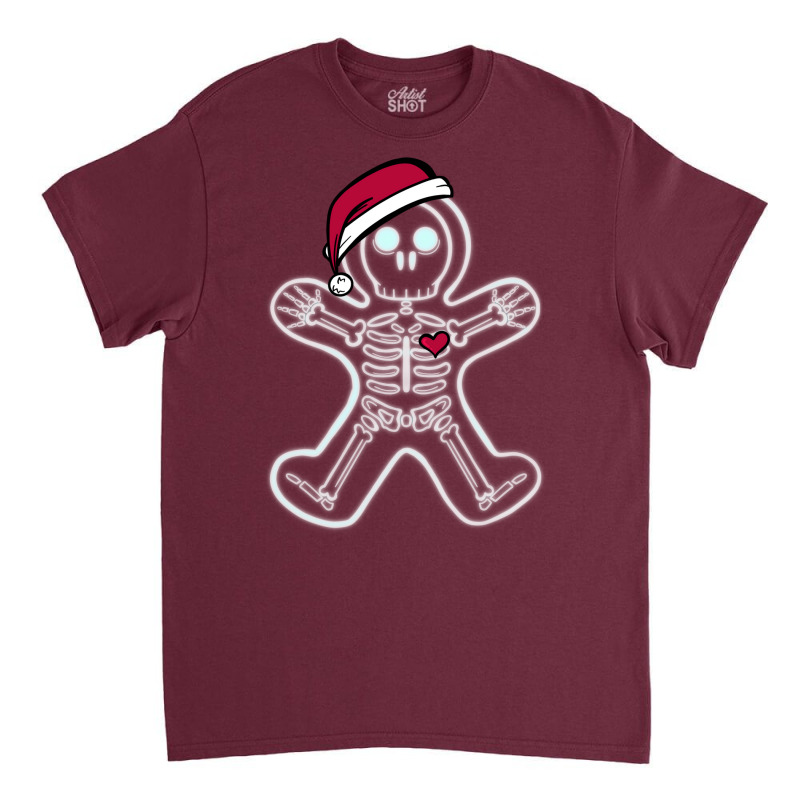 Christmas Gingerbread Man X Ray Cookie Skeleton Wearing A Santa Hat Classic T-shirt | Artistshot