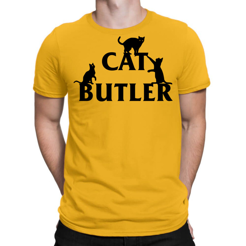 Cat Butler With Cats Crawling On Font T-shirt | Artistshot