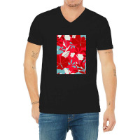 Trend Tropical Leaves Flowers V-neck Tee | Artistshot