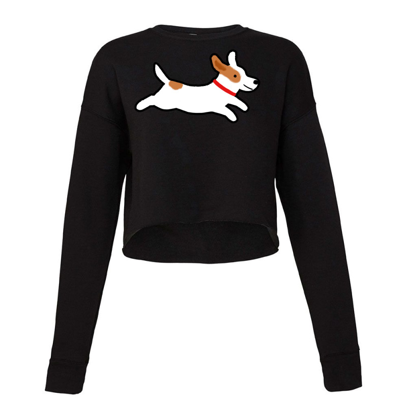 Cute Jack Russell Terrier Running Dog Cropped Sweater by meyshejda2 | Artistshot