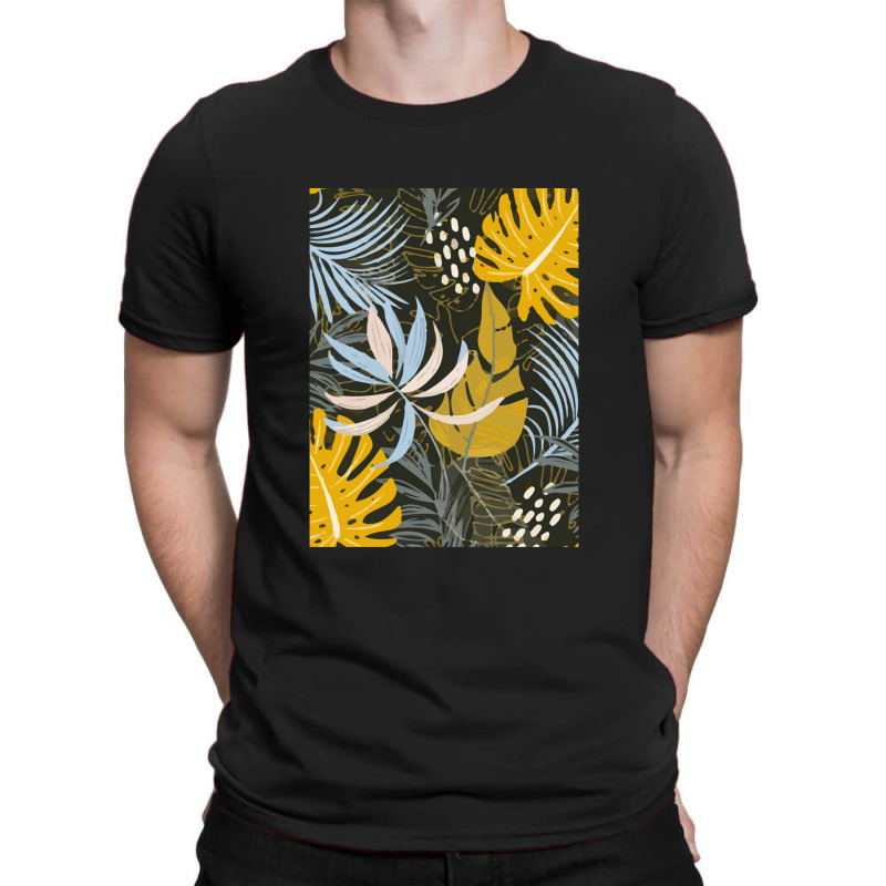 Trend Tropical Leaves Plants Gray T-shirt | Artistshot