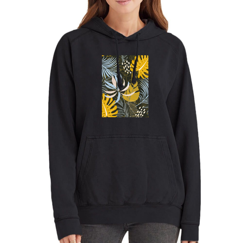 Trend Tropical Leaves Plants Gray Vintage Hoodie | Artistshot