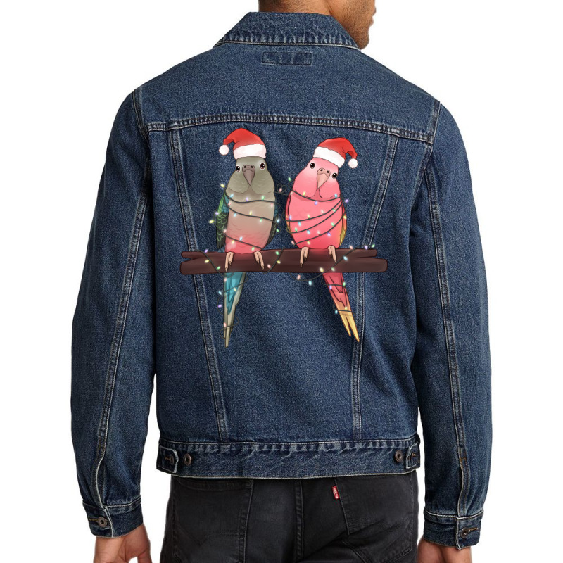 Christmas Parrots Men Denim Jacket | Artistshot