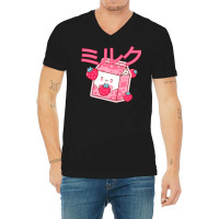 Cute Japanese Strawberry Milk Shake Carton Kawaii Funny V-neck Tee | Artistshot