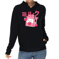 Cute Japanese Strawberry Milk Shake Carton Kawaii Funny Lightweight Hoodie | Artistshot