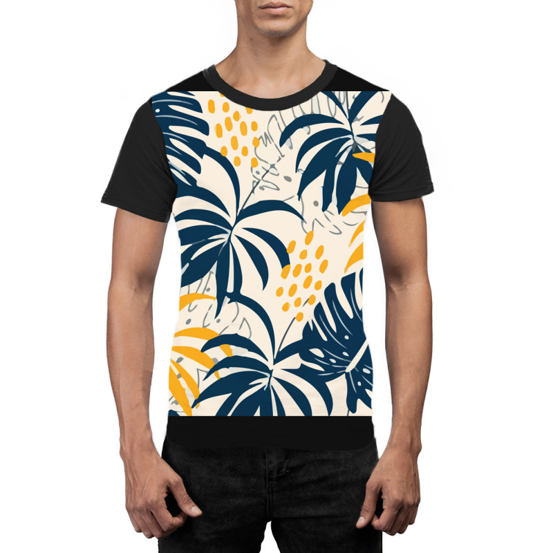 Trend Tropical Leaves Plants Pastel Graphic T-shirt | Artistshot