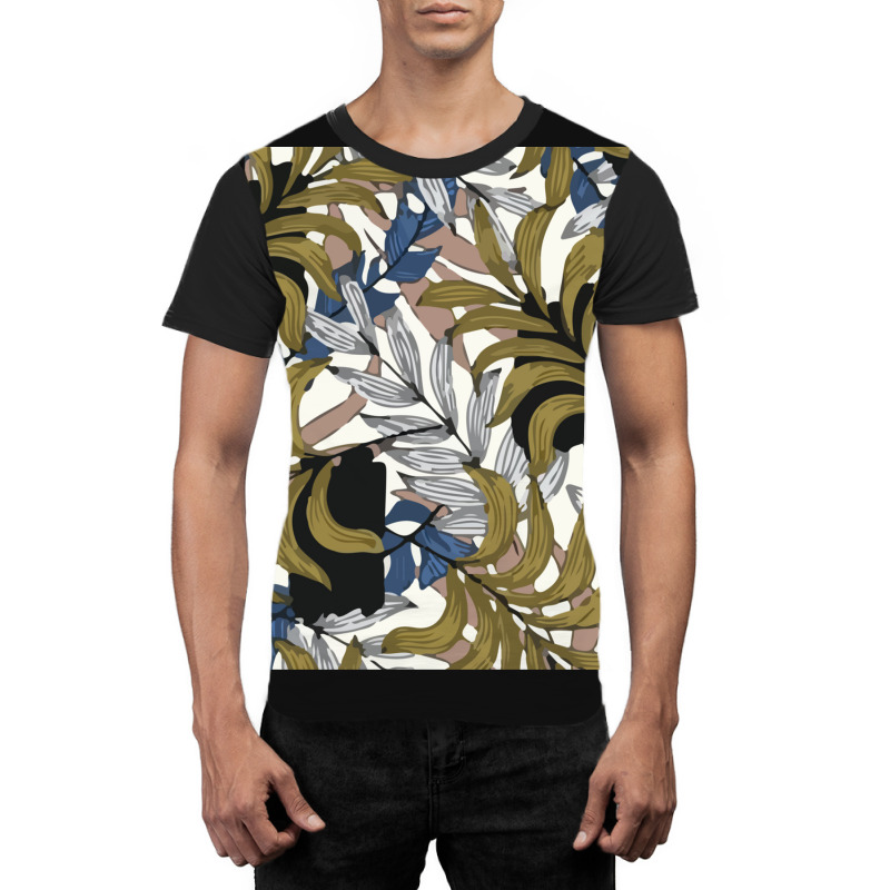 Trend Tropical Pattern With Abstraction Plants Beautiful Vector Graphic T-shirt | Artistshot