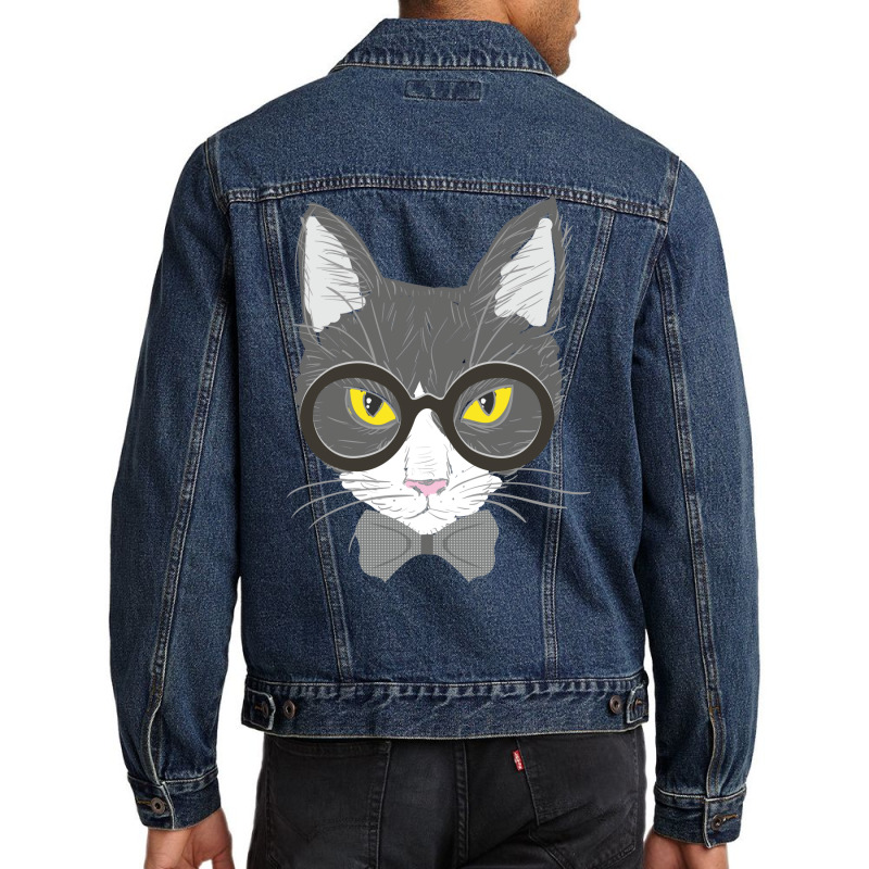 Cat Face Men Denim Jacket | Artistshot