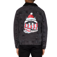 Christmas Raccoon 1 Unisex Sherpa-lined Denim Jacket | Artistshot