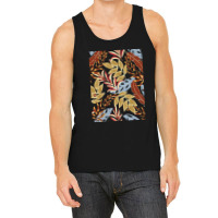 Trend Tropical Pattern With Bright Blue Red Plants Leaves 1 Tank Top | Artistshot