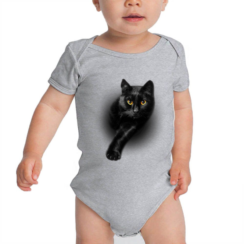 Black Cat Yellow Eyes  Cats Tee  Gifts Baby Bodysuit by DonnaSchennum1234 | Artistshot