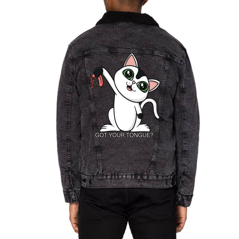 Cat Got Your Tongue Unisex Sherpa-lined Denim Jacket | Artistshot