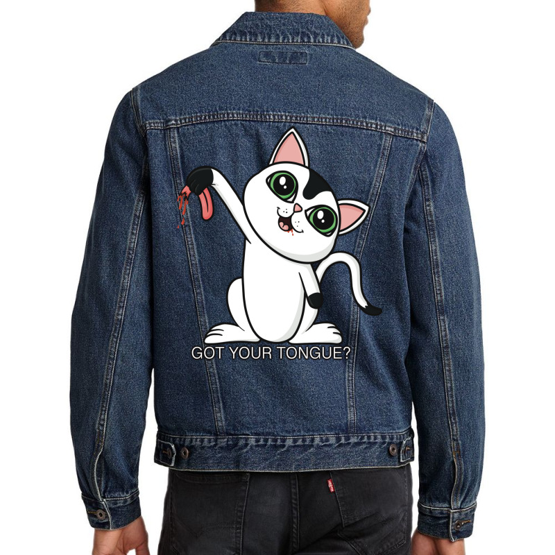 Cat Got Your Tongue Men Denim Jacket | Artistshot