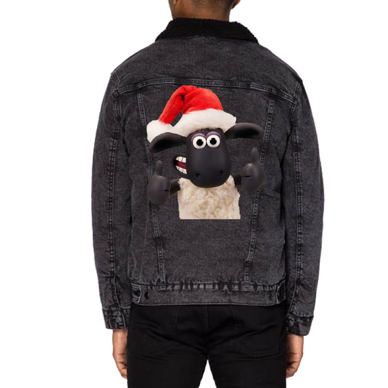 Christmas Sheep Unisex Sherpa-lined Denim Jacket | Artistshot