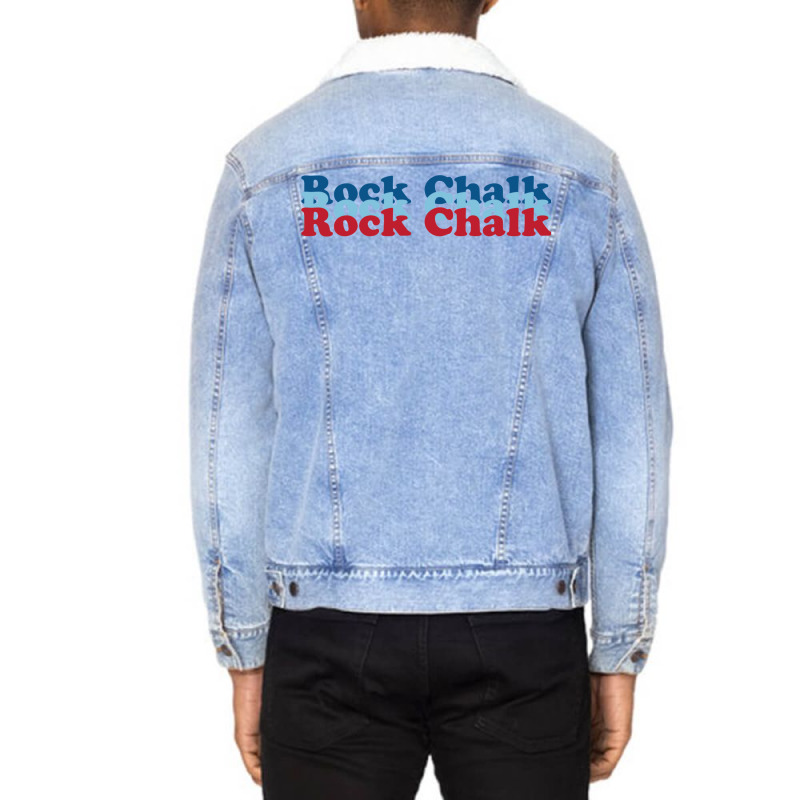 Rock Chalk Unisex Sherpa-Lined Denim Jacket by jhoverprogga0 | Artistshot