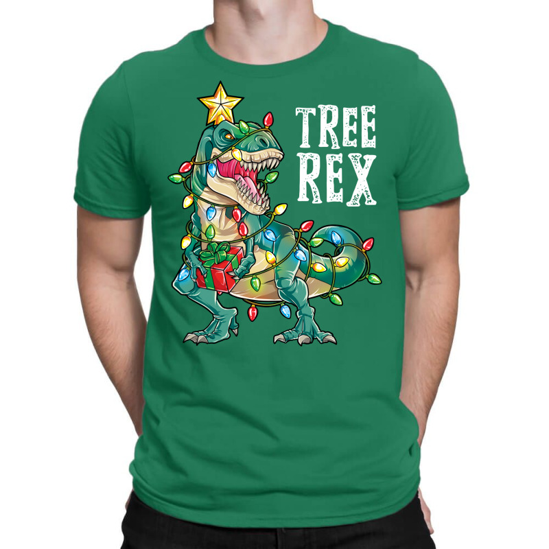 Christmas Shirt For Kids Boys Tree T Rex Dinosaur Xmas Gifts T-shirt | Artistshot