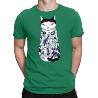 Cat In Blue Peony Tattoo T-shirt | Artistshot