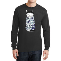 Cat In Blue Peony Tattoo Long Sleeve Shirts | Artistshot