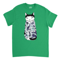 Cat In Blue Peony Tattoo Classic T-shirt | Artistshot