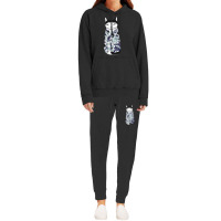 Cat In Blue Peony Tattoo Hoodie & Jogger Set | Artistshot