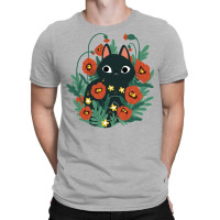 Cat In Poppy Flowers T-shirt | Artistshot