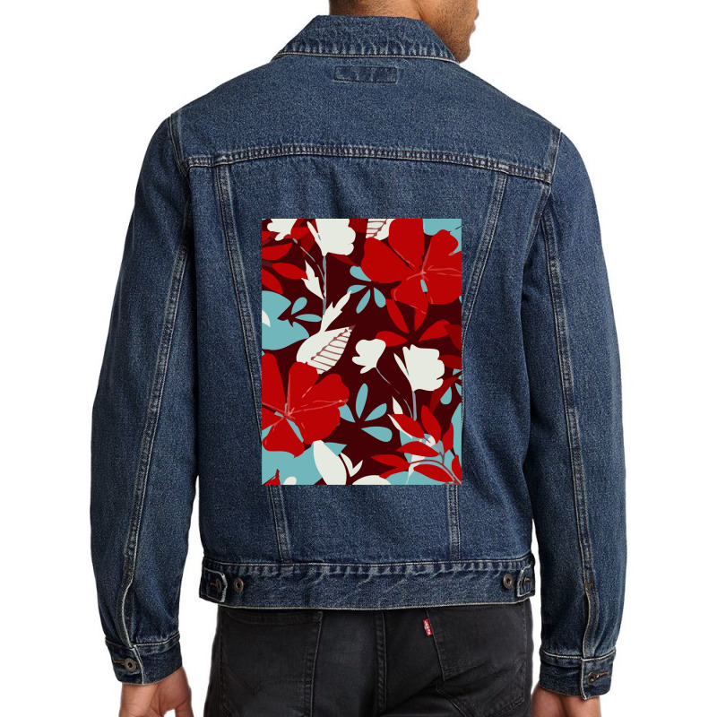 Trend With Tropical Leaves Flowers Men Denim Jacket | Artistshot