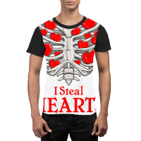 Valentine Heart Skeleton Rib Cage Bones I Steal Heart T Shirt Graphic T-shirt | Artistshot