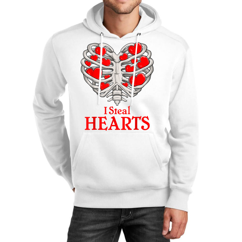 Valentine Heart Skeleton Rib Cage Bones I Steal Heart T Shirt Unisex Hoodie | Artistshot