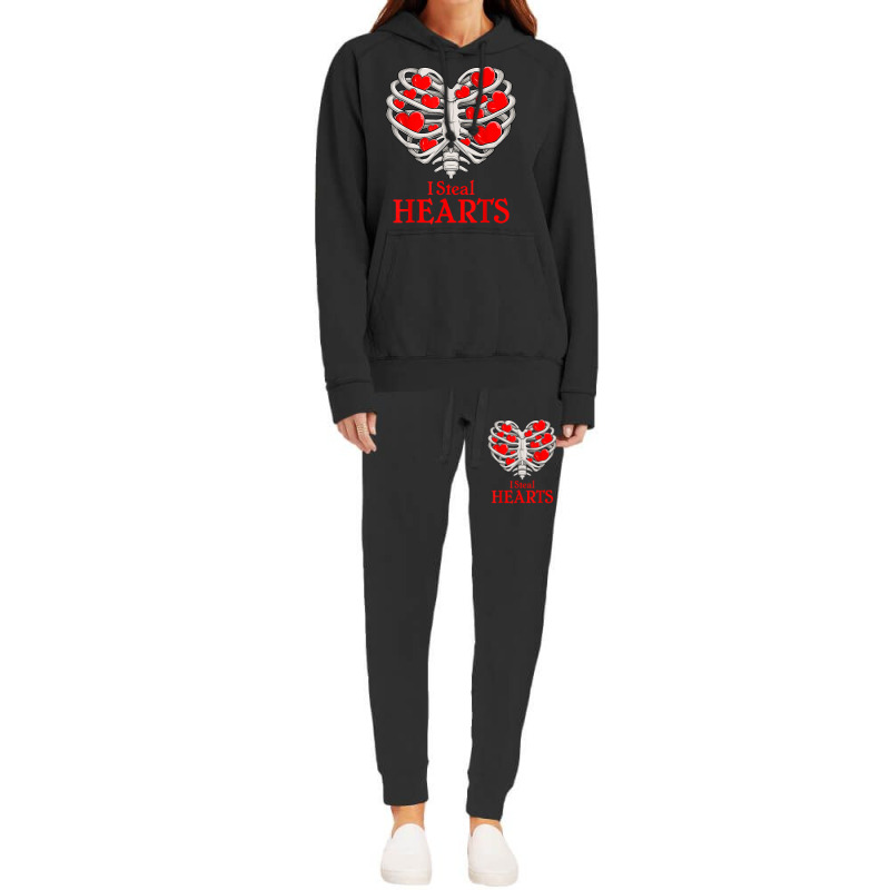 Valentine Heart Skeleton Rib Cage Bones I Steal Heart T Shirt Hoodie & Jogger Set | Artistshot