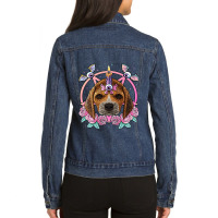 Pastel Goth Beagle Pagan Creepy Menhera Beagle Dog Ladies Denim Jacket | Artistshot