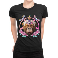 Pastel Goth Chimpanzee Pagan Creepy Menhera Chimpanzee Ladies Fitted T-shirt | Artistshot