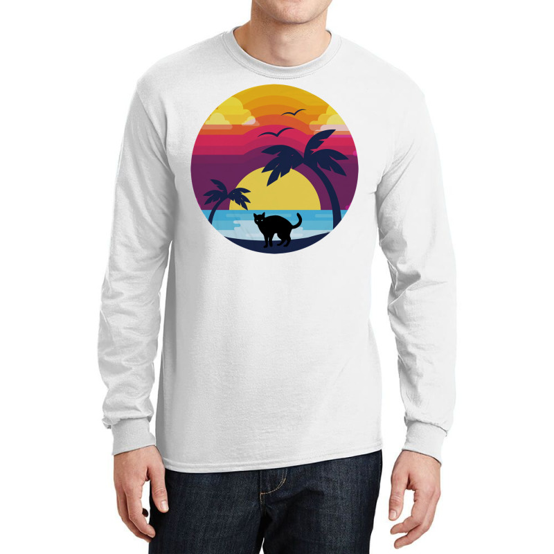 Cat Looking At Sunset 4 Long Sleeve Shirts | Artistshot