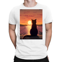 Cat Looking At Sunset1 T-shirt | Artistshot