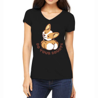 Do Your Squats Cute Corgi   Bodybuilding Women's V-neck T-shirt | Artistshot